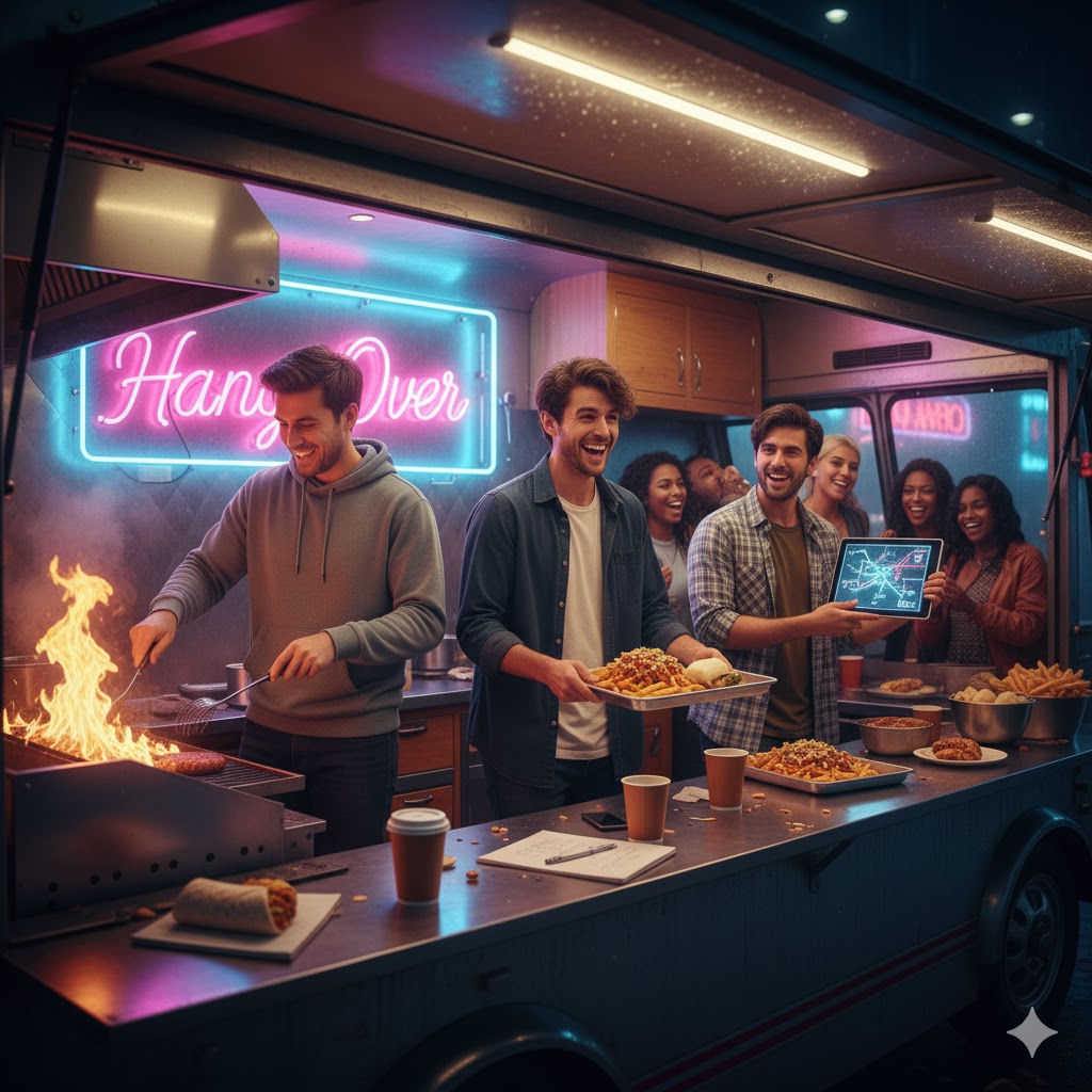 Food truck concept art or menu item close-up